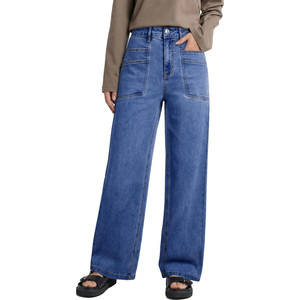 Pantaloni in denim elasticizzati a gamba larga a vita alta da donna Sidefeel - Product Image 2