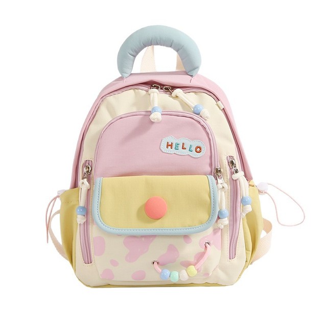 OEM Small Waterproof Nylon Casual Travel Backpack with Polyester Lining Contrasting Colors Versatile Outdoor & School Use