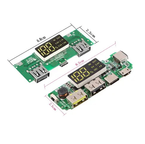 LED Dual USB 5V 2,4 A mikro/tipe-c USB Mobile Power Bank 18650 modul pengisian baterai Lithium Charger papan sirkuit perlindungan