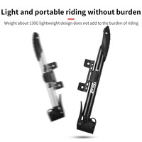 Pompe à air manuelle portable OEM en alliage d'aluminium pour vélo avec manomètre 60 PSI, valves Schrader/Presta pour accessoires de VTT