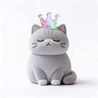 Figurine en caoutchouc PVC personnalisée, floquée, représentant un chat serein, paisible et équilibré, modèle de décoration