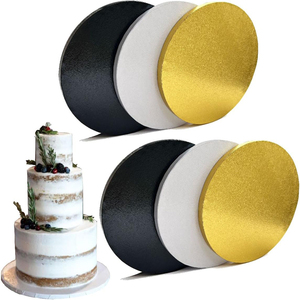 Planche à gâteau de boulangerie personnalisée de 12 pouces étanche à l'eau <span class=keywords><strong>disque</strong></span> à gâteau à dessert en argent doré pour biscuit pain sandwich bonbons - Product Image 1