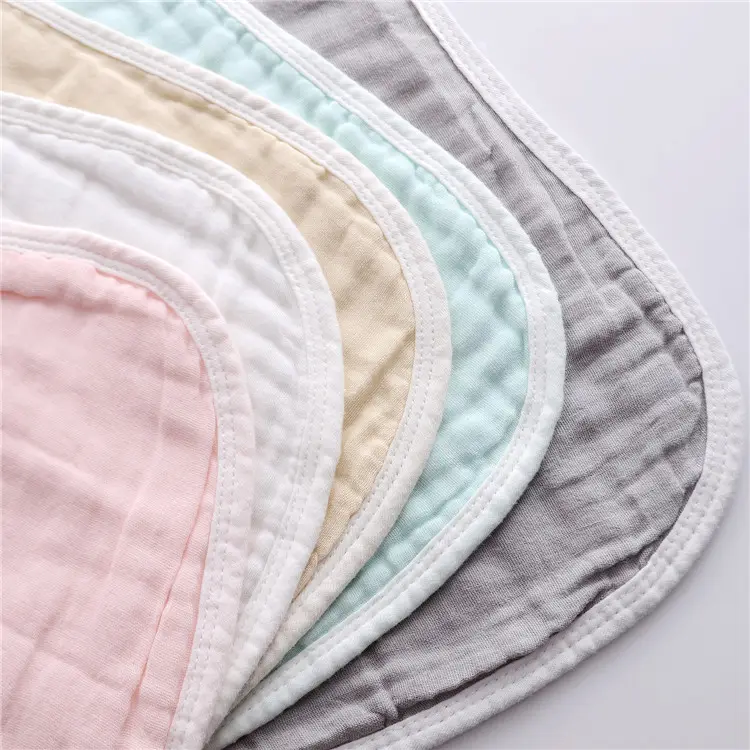2019 Wholesale top selling reusable 100% cotton muslin burp bibs cloth soft baby burp