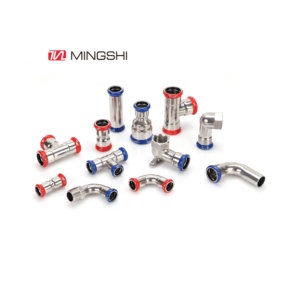 Haute qualité Sss <span class=keywords><strong>plomberie</strong></span> chauffage <span class=keywords><strong>multicouche</strong></span> Pex tuyau rouge droit té coude raccord en acier inoxydable - Product Image 5