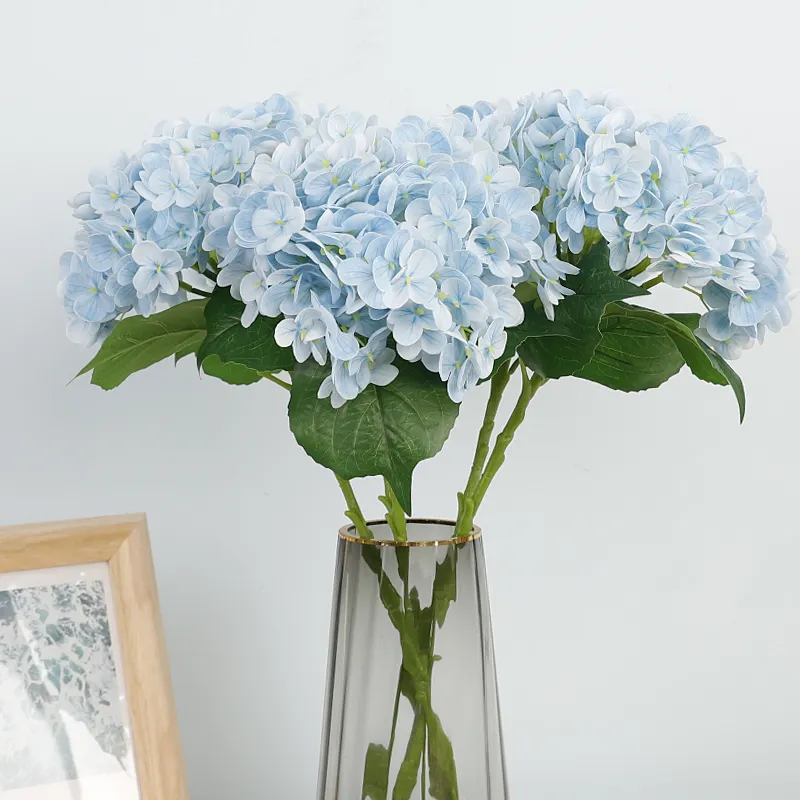 Nieuwe Kunstmatige Real Touch Hortensia Single Head Tak Voor Thuis Bruiloft Decoratie Zacht Plastic Hortensia Kunstbloemen