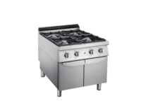 Cuisinière à gaz professionnelle en acier inoxydable à 4 brûleurs avec armoire de rangement