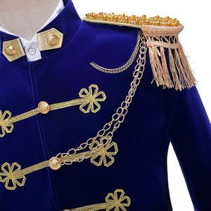 Costume deux pièces en <span class=keywords><strong>velours</strong></span> <span class=keywords><strong>bleu</strong></span> <span class=keywords><strong>marine</strong></span> pour <span class=keywords><strong>homme</strong></span>, <span class=keywords><strong>Blazer</strong></span> de la Renaissance médiéval, Costume de scène, Costume de smoking et de théâtre - Product Image 6