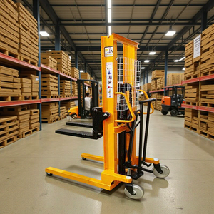 Apilador Manual Hidráulico de Manivela y Pedal, 2 Toneladas/1 Tonelada, Carretilla Elevadora para Almacén, Neumáticos de 180x50mm, Placa de Acero de 6mm - Product Image 1