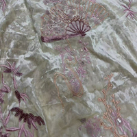 Tissu de costume de mariage en soie de mûrier brodé jacquard sergé pour filles, ensemble robe Cheongsam style chinois