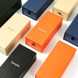 Boîte en carton écologique de type tiroir, emballage cadeau personnalisé avec logo, boîte d'expédition pour la vente au détail, logo personnalisé - Product Image 3