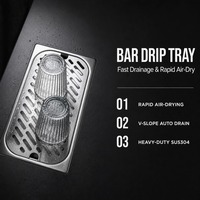 Lave-verre automatique portable de comptoir haute pression, fonctionnant sur piles, multi-angles, en acier inoxydable 304