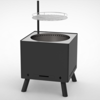 Barbecue portable de 34 pouces en acier inoxydable, foyer sans fumée pour jardin et terrasse