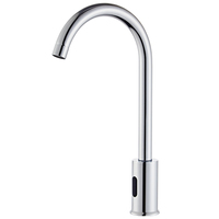 Robinet de lavabo à eau froide simple en laiton chromé, sans contact, à détection infrarouge automatique