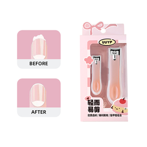 <span class=keywords><strong>Coupe</strong></span>-<span class=keywords><strong>ongles</strong></span> en acier au carbone rose personnalisé, toucher confortable, lame tranchante, 2 pièces, outils de beauté, emballage en boîte cadeau, usage quotidien, CE - Product Image 1