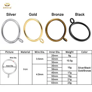 Xinhanrui Factory Custom Drapery Rings With Eyelets Metal Curtain Rod Ring
