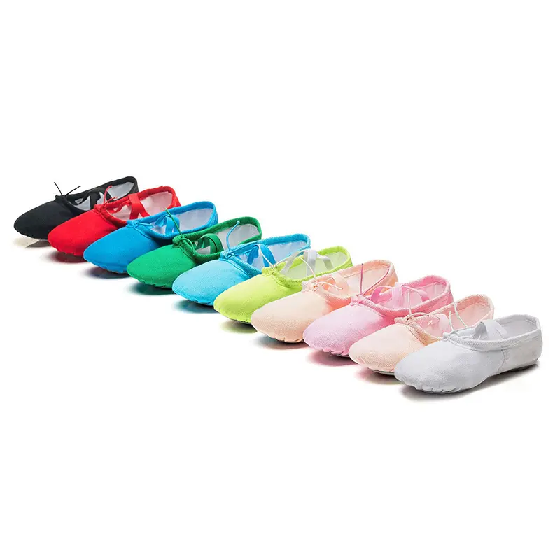 Full Sole Tie Flats Foldable Canvas Ballet Shoes