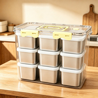 Conteneur de stockage alimentaire portable grande capacité, étanche, séparation humide/sec, sans BPA, pour pique-nique, camping, voyage, cuisine