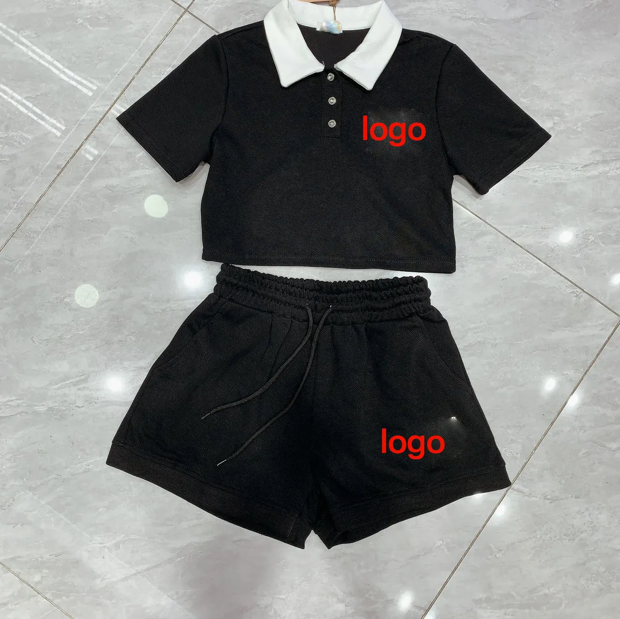 Droma design de luxo 1 em 1 alta qualidade moda faixa ternos design simples roupas das mulheres de duas peças curto set