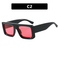 Lunettes de soleil pour femmes à monture carrée large, nouveau style 2025, UV400, nylon doré, forme concave simple