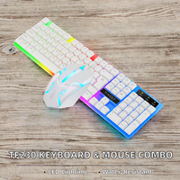OEM TF230 professionnel 104 touches clavier arabe souris Combo filaire de jeu USB 2.0 rétro-éclairé LED étanche pour ordinateur de bureau