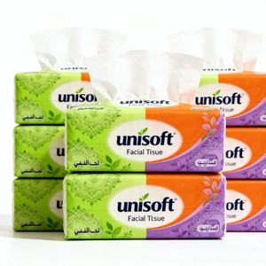 Mouchoirs <span class=keywords><strong>en</strong></span> papier de marque UNISOFT, design d'emballage coloré, 4 plis, <span class=keywords><strong>en</strong></span> pâte de bois vierge, paquet souple, pour la maison et l'hôtel - Product Image 4