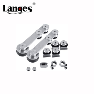 Đôi Mềm Đóng Cửa 8 Bánh Xe Nghiên Cứu Thép Không Gỉ Con Lăn Kính Cửa Trượt Phần Cứng Kit Bánh Xe Systern Van Điều Tiết Con Lăn - Product Image 2