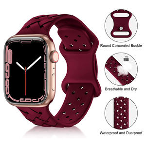 Correa de reloj de repuesto de goma de silicona deportiva de liberación rápida trenzada para <span class=keywords><strong>Apple</strong></span> <span class=keywords><strong>Watch</strong></span> Series 1/2/3/4/5/6/7/<span class=keywords><strong>8</strong></span>/9/<span class=keywords><strong>se</strong></span>/ultra - Product Image 3