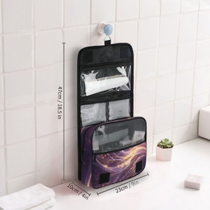 Sac de toilette de voyage suspendu de qualité supérieure avec séparation humide/sèche, personnalisable avec logo, faible MOQ, sacs de rangement cosmétiques - Product Image 6