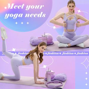 7-Piece Pilates Essentials Kit for Women 11.81\" <b>Circle</b> <b>Ring</b> Ball 9.84\" Yoga Ball Home Workout Pilates Equipment Packaged Bag - Product Image 4