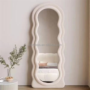 مرآة أرضية متموجة فاخرة من الألومنيوم بطول كامل! حجم كبير غير منتظم على شكل مرآة أرضية متموجة لغرفة المعيشة للاستخدام المنزلي والديكور - Product Image 3