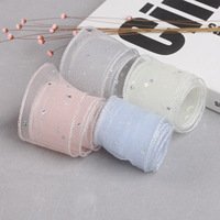 Ruban d'embellissement DIY en organza bulle, motif étoile et lune, 5 cm, résistant au rétrécissement, pour cheveux, chaussures et vêtements – En stock