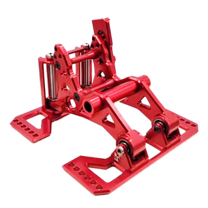 Soporte Ajustable para Motocicleta de Alta Precisión, Mecanizado CNC de 5 Ejes, Piezas de Aluminio Anodizado Rojo, Acero Inoxidable y Latón - Product Image 4