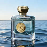 Bouchon de bouteille de parfum en verre cristal 100ml bouchon en bois estampé à chaud recyclable plat pour emballage de parfums