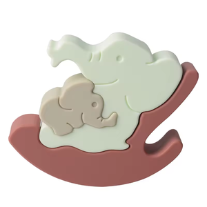 Prodotti per bambini per bambini Desktop da gioco Balance altalena giocattolo per bambini elefante puzzle in silicone giocattolo impilabile - Product Image 4