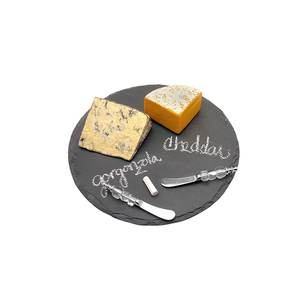 Assiettes en <span class=keywords><strong>ardoise</strong></span> de qualité <span class=keywords><strong>alimentaire</strong></span> en gros, plats ronds noirs, vaisselle en <span class=keywords><strong>ardoise</strong></span>, <span class=keywords><strong>assiette</strong></span> à sushi, planche à fromage ronde, planche à pain noire - Product Image 5