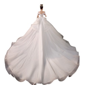 French Style Wedding Dress Off The Shoulder Ball Gown Tulle Long Train Princess Style Sweetheart Neckline Empire Waistline - Product Image 5