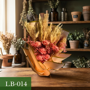 Ramo de Flores Secas Mixtas con Rosas Rosadas y Hierba de Pampas LB-014 Decoración Duradera para el Día de San Valentín - Product Image 3