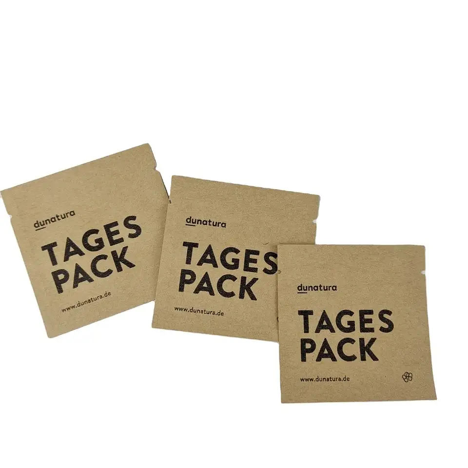 Mini petit matériau en papier Kraft 3 paquets d'échantillons à joint latéral Sachets de graines Sachet d'emballage de capsule