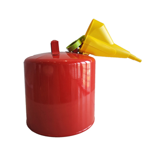 Bidon de sécurité rouge et jaune de 2,5/5 gallons, résistant au feu, <span class=keywords><strong>rond</strong></span>, en métal galvanisé, avec entonnoir, pour <span class=keywords><strong>essence</strong></span> et carburant - Product Image 1