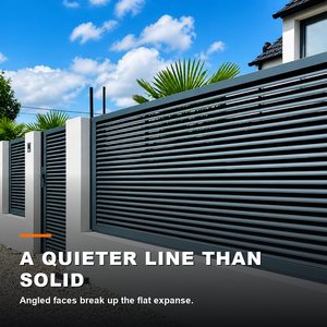 Custom Aluminum Louver <b>Fence</b> System 100% Privacy Outdoor Metal Screening for HVAC Units and Commercial Landscapes - Product Image 4