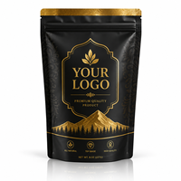 Sachet Mylar Noir et Or Personnalisé 3,5g Anti-Odeur ZA Pack – Pochette Luxe Autoportante pour Emballage de Snacks Herbal Premium