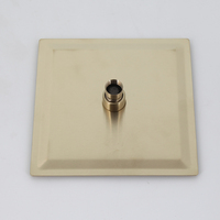 Ensemble de robinetterie de douche murale 8 pouces en or brossé, avec pommeau de douche pluie rond et carré, mitigeur à 2 poignées