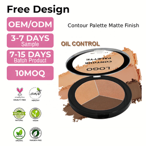 Paleta <span class=keywords><strong>de</strong></span> <span class=keywords><strong>Contorno</strong></span> Vegana <span class=keywords><strong>para</strong></span> Maquillaje Facial, Bronceador Compacto, Polvo Compacto Suave <span class=keywords><strong>de</strong></span> Larga Duración, Bronceador Prensado en 3 Colores - Product Image 6
