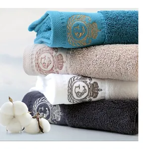 Juego de toallitas bordadas de algodón para baño, conjunto de toallitas bordadas de algodón para mano, venta al por mayor