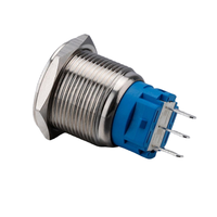 Bouton poussoir en acier inoxydable anti-vandalisme de 16 mm, étanche IP65, à actionnement momentané ou à enclenchement, pour boîtier de commande de machine CNC