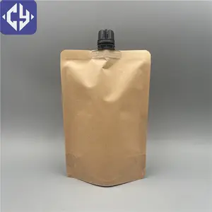 Plastic Spout Bag Reusable Plastic Aluminum Foil Stand Up Pouch Packaging Bag 500ml Shampoo Refillable Pouches With Spout