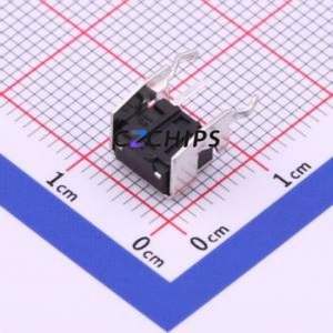 TS-1002N-BR04316 Tactile Switch Bent Lead Through Hole-4P,6x6mm Single Pole Single Throw Round Button 1.6N Right Angle Insert - Product Image 2