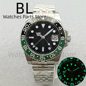 BLIGER 40mm <span class=keywords><strong>GMT</strong></span> Reloj para hombre Bisel de cerámica Cristal de zafiro Esfera luminosa 10Bar Cristal de zafiro resistente al agua Acero inoxidable Glideclas - Product Image 5