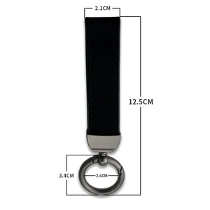 Neuheiten Werbe geschenke Hochwertiger PU-Schlüssel ring Schlüssel anhänger Benutzer definiertes Logo Metall Leder Schlüssel bund
