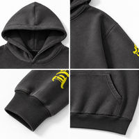 Sweat à capuche unisexe oversize lavé, 100 % coton épais, personnalisable avec logo et couleur